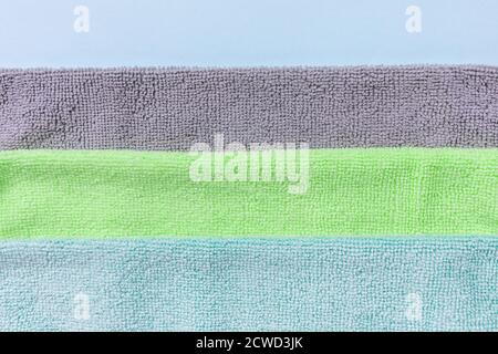 Three new microfiber cloth for cleaning and dust Stock Photo