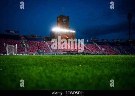Bologna, Italy - 28 September, 2020: A general view shows empty stadio Renato Dell'Ara prior to the Serie A football match between Bologna FC and Parma Calcio. Bologna FC won 4-1 over Parma Calcio. Credit: Nicolò Campo/Alamy Live News Stock Photo