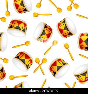 Seamless pattern with carnival drums. Stock Vector