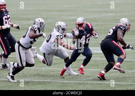 Las Vegas Raiders defensive tackle Bilal Nichols (91) reacts after a  touchdown against the Los Angeles Chargers during the first half of an NFL  football game, Sunday, Dec. 4, 2022, in Las