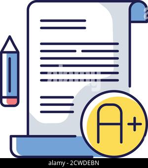 Essay examination RGB color icon Stock Vector
