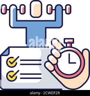 Physical abilities test RGB color icon Stock Vector