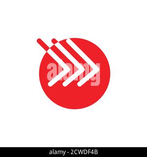 arrow negative space circle logo vector Stock Vector