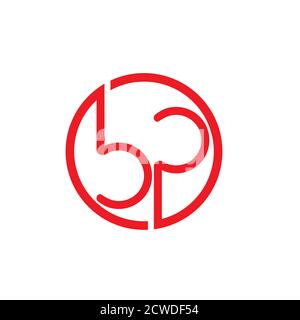 letters bp circle geometric line logo vector Stock Vector