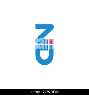 abstract letter zj simple geometric design line logo vector Stock Vector