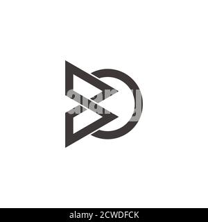 abstract letter bo simple geometric overlapping line logo vector Stock Vector