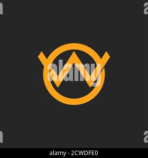 letter ow linked overlapping line logo vector Stock Vector