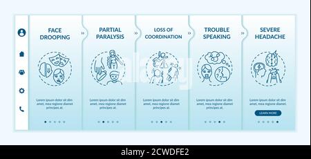 Stroke symptoms onboarding vector template Stock Vector