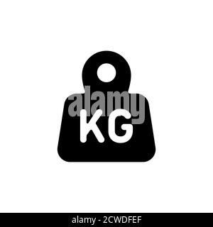 Weight kilogram icon in black. Vector on isolated white background. EPS 10 Stock Vector