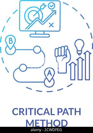 Critical path method concept icon Stock Vector