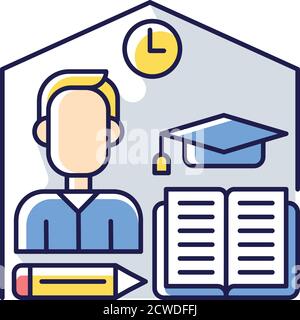 Take home exam RGB color icon Stock Vector