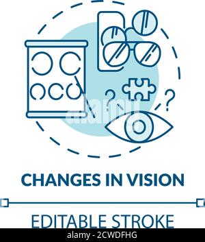 Changes in vision turquoise concept icon Stock Vector