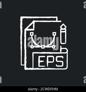 EPS file chalk white icon on black background Stock Vector