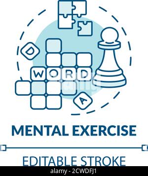 Mental exercise turquoise concept icon Stock Vector