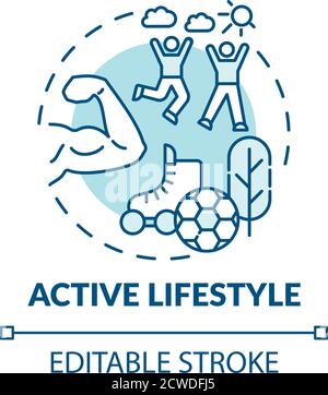 Active lifestyle turquoise concept icon Stock Vector