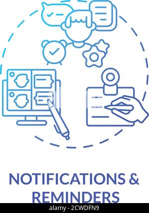 Notifications and reminders concept icon Stock Vector