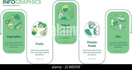 Vegetarian diet components vector infographic template Stock Vector