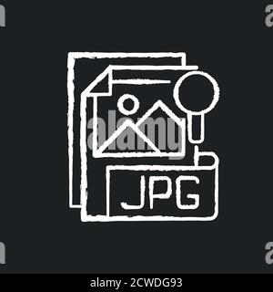 JPG file chalk white icon on black background Stock Vector