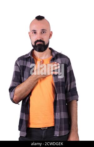 Thoughtful and trustworthy young man showing affection and empathy Stock Photo