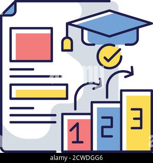 Placement tests RGB color icon Stock Vector