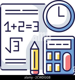 Computational exam RGB color icon Stock Vector