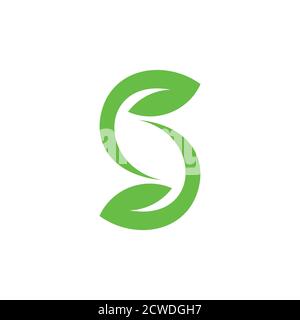 letter s simple geometric leaf curves simple logo Stock Vector