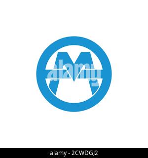 letter om linked line logo vector Stock Vector