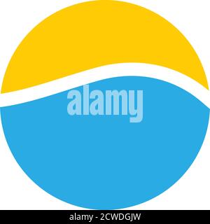 simple sun and wave logo vector Stock Vector
