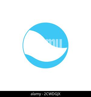 simple curves wavy circle geometric logo vector Stock Vector