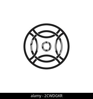 circle linked geometric line logo vector Stock Vector