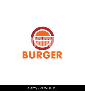 letter g burger shape simple geometric logo vector Stock Vector