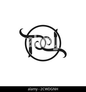 letter pd linked spiral logo vector Stock Vector