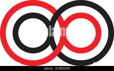 linked circle overlap colorful logo vector Stock Vector