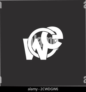 letters ew simple overlapping circle logo vector Stock Vector