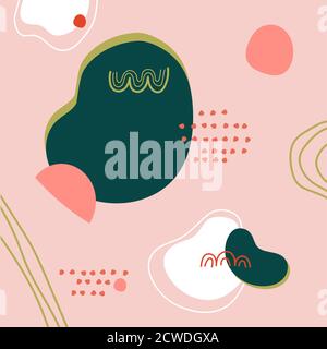 hand drawn various shapes and doodle objects with colors. Abstract ...