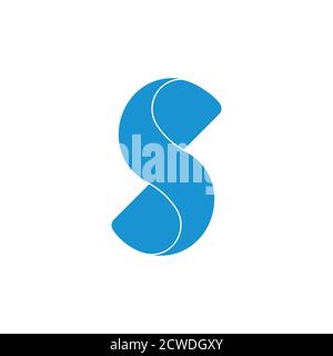 letter s simple curves twist 3d logo vector Stock Vector