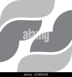 letter f curves wings design symbol logo vector Stock Vector