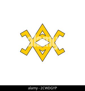 linked arrow simple geometric xx logo vector Stock Vector