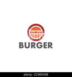 letter e burger shape simple geometric logo vector Stock Vector