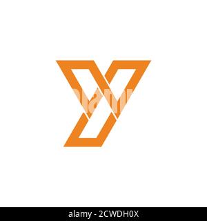letter wy simple geometric line linked logo vector Stock Vector