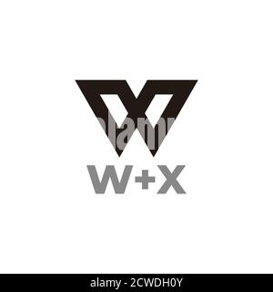 letter wx simple linked geometric line symbol vector Stock Vector