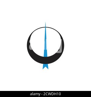 bow arrow simple geometric logo vector Stock Vector