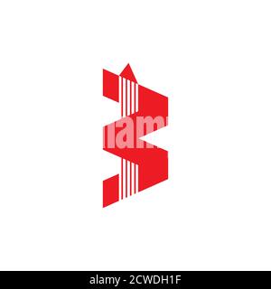 number 3 motion arrow geometric logo vector Stock Vector