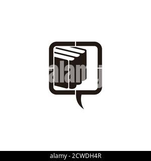 circle education process bubble talk book symbol logo vector Stock Vector