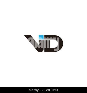 simple letter vd geometric line art modern logo vector Stock Vector