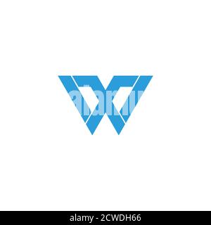 letter wx simple geometric modern triangle symbol logo vector Stock Vector