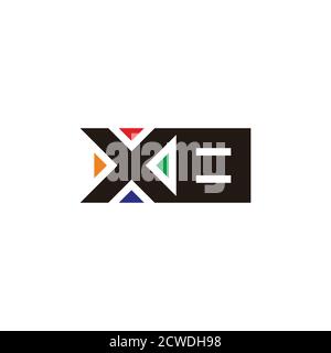 letter xb square geometric focus arrows symbol logo vector Stock Vector