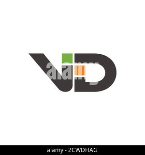 letter vd abstract windows geometric simple logo vector Stock Vector