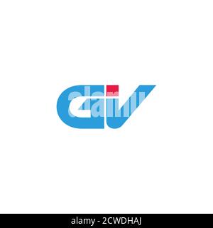Creative white letter GV g v logo with leading lines and road concept ...