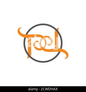 letter pd linked spiral logo vector Stock Vector